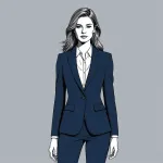 navy blue tailored woman's blazer image